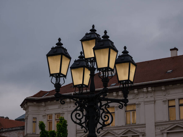 Old street light at night