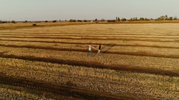 Para Młoda Miłośników Cieszyć Się Życiem Całować Pieścić Siebie Podczas — Wideo stockowe