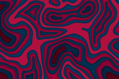 Papercut çoklu katmanlar 3d renk doku vektör arka plan. Soyut topografya konsept tasarımı veya Web sitesi şablonu için akan sıvı illüstrasyon. 