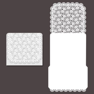 Laser cut envelope template for invitation wedding card clipart