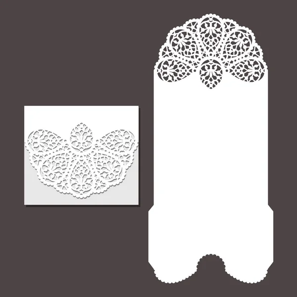 Modèle d'enveloppe découpée au laser pour carte de mariage invitation — Image vectorielle