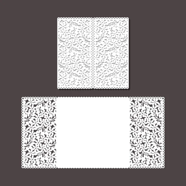 Laser cut envelope template for invitation wedding card. Paper greeting