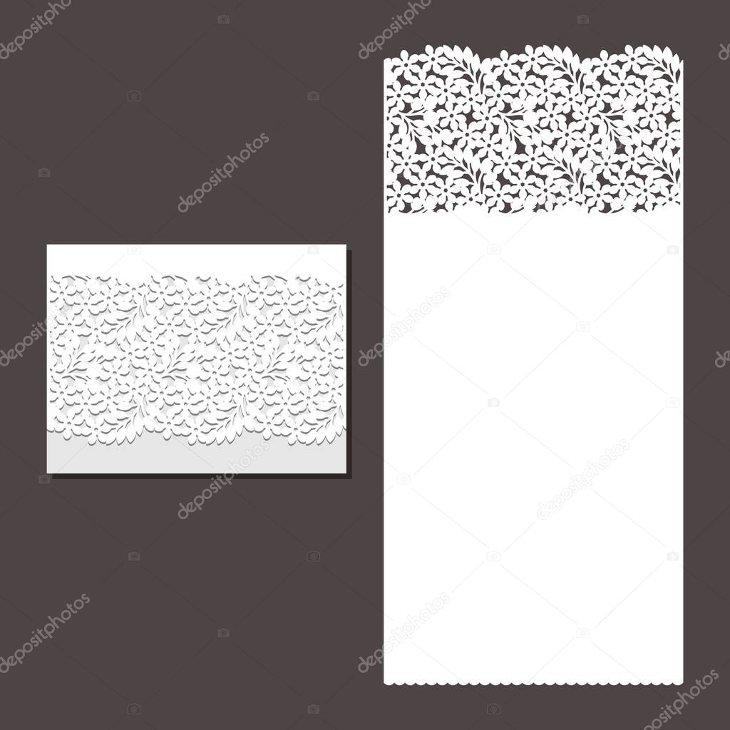 Laser cut envelope template for invitation wedding card