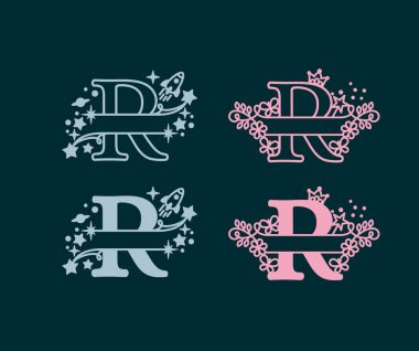 Alfabe Böl Monogramları. Bebek ismi monogramı. Harf Monogramını böl. Alfabe Çerçeve Yazıtipi. Lazer şablonu kesti. İlk harfler..