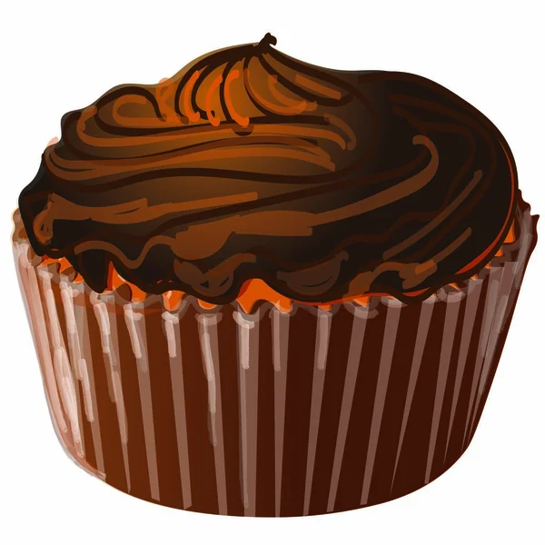带有巧克力奶油图解的海绵蛋糕 — 图库矢量图片