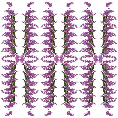 Eflatun çiçek ve yaprakların dekoratif unsurları ile vektör arkaplan. 