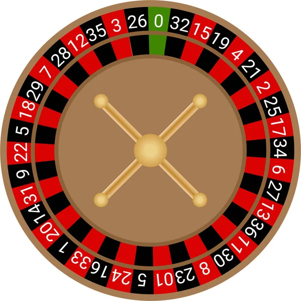 Casino Europeo Ruleta Vector Negro Oro — Vector de stock