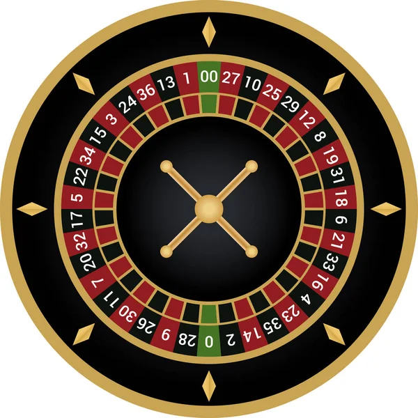 Casino Americano Ruleta Vector Negro Oro — Archivo Imágenes Vectoriales