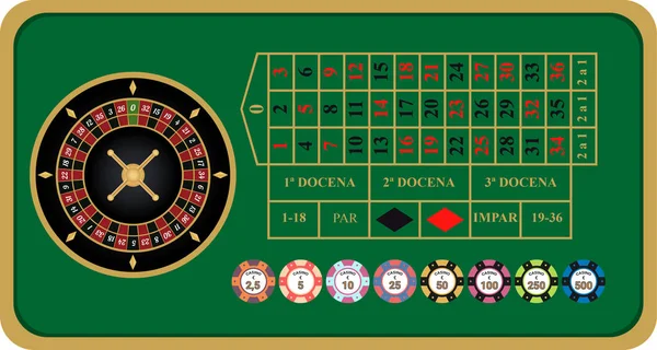 Ilustración Vectorial Ruleta Europea — Vector de stock