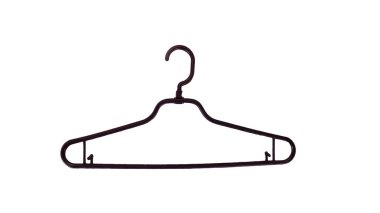 Beyaz arka plan üzerinde izole elbise askısı.