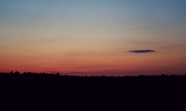 Ormanın üzerinde gün batımı