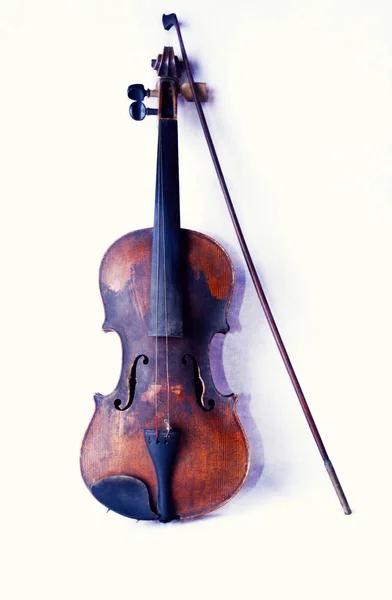 Violon Isolé Sur Fond Blanc — Photo