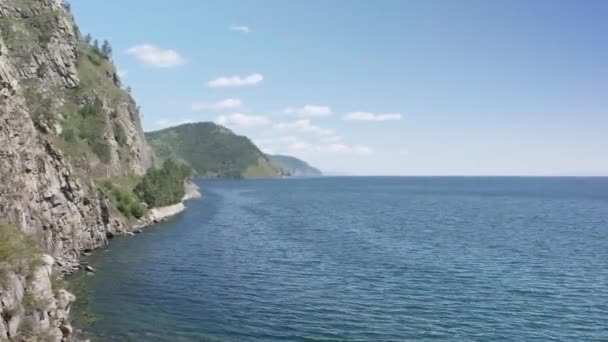 Den Järnväg Tunnelen Kusten Lake Baikal — Stockvideo