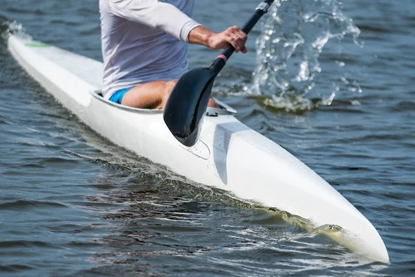 Photo Une Partie Kayak Avec Une Pagaie Une Rameuse — Photo