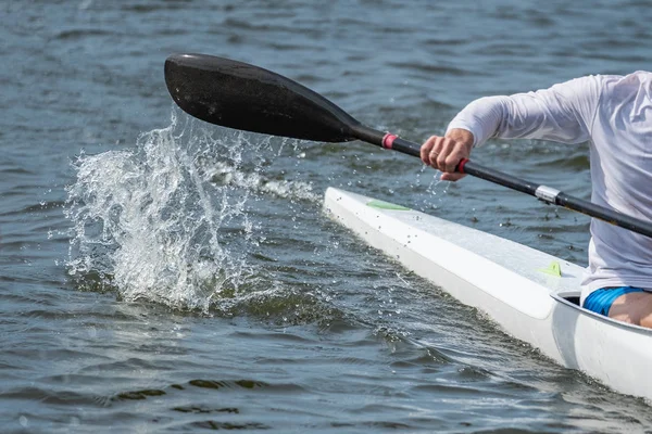 Photo Une Partie Kayak Avec Une Pagaie Une Rameuse — Photo