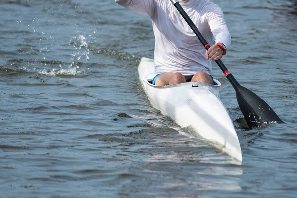 Photo Une Partie Kayak Avec Une Pagaie Une Rameuse — Photo