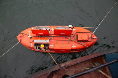 Vladivostok, Rusya Federasyonu - ebilmek 18-th, 2017: bir Návod tekneye Çukotka artı gemisinden kökenli.