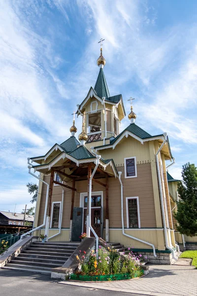 Slyudyanka Irkutsk Ryssland Augusti 2018 Bild Den Ortodoxa Kyrkan Nicholas — Stockfoto