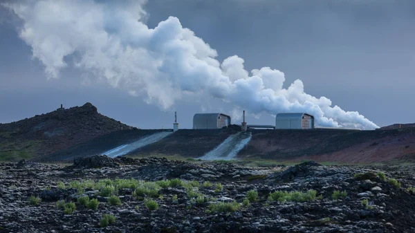 Reykjanes elektrowni w południowo-zachodniej części Islandii — Zdjęcie stockowe