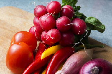 sebze karışımı mutfak gemide. Vejetaryen yiyecekler