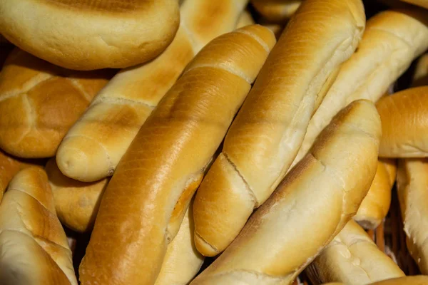 Buğday ekmeği arka plan. Portre, seçici odak