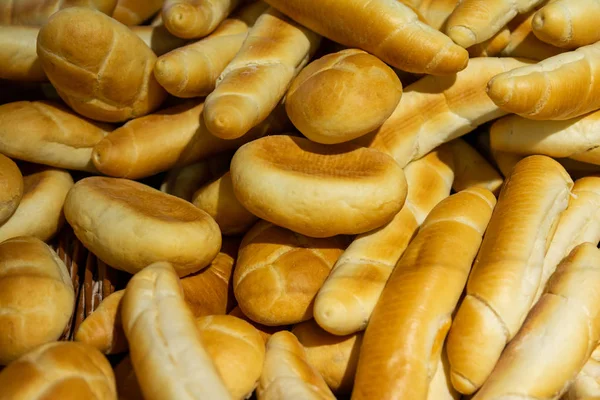 Buğday ekmeği arka plan. Portre, seçici odak