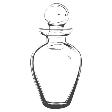 cam şişe çizim siyah beyaz