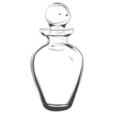 cam şişe çizim siyah beyaz