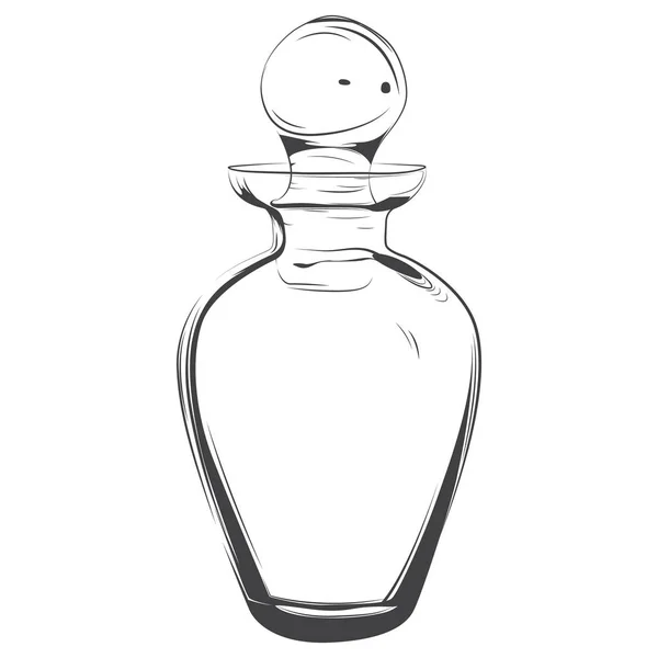 Glass Bottle Drawing Black White — Stock Photo, Image