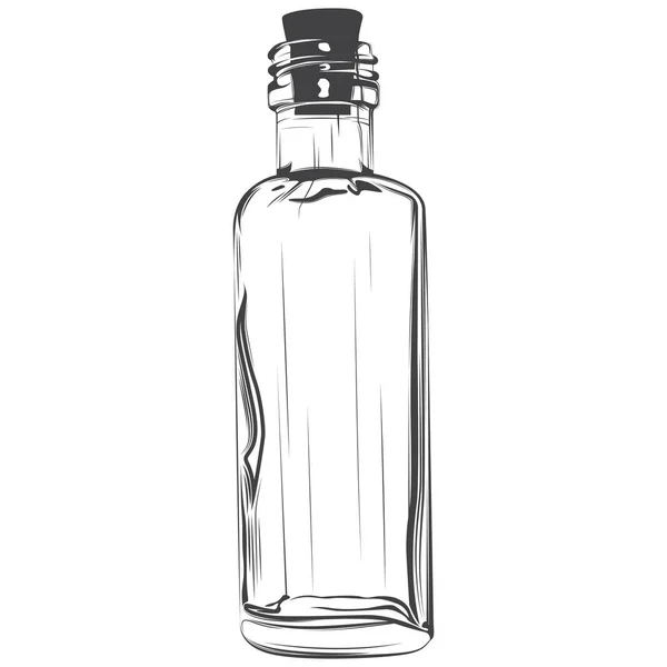 Botella Vidrio Dibujo Blanco Negro —  Fotos de Stock