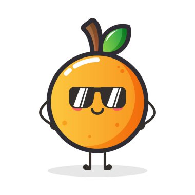 İllüstrasyon ya da maskot için sevimli portakal meyvesi karakteri.