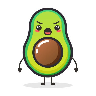 İllüstrasyon veya maskot için şirin Avokado meyve karakteri.