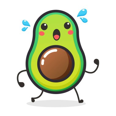 İllüstrasyon veya maskot için şirin Avokado meyve karakteri.