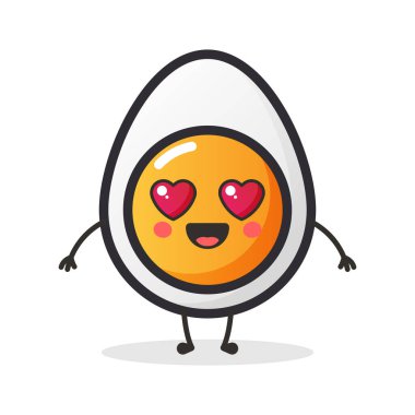 İllüstrasyon ya da maskot için şirin yumurta karakteri.