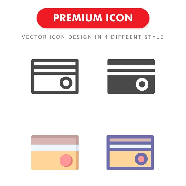 Credit Card Icon Pack Isolated White Background Your Web Site — Stock Vector