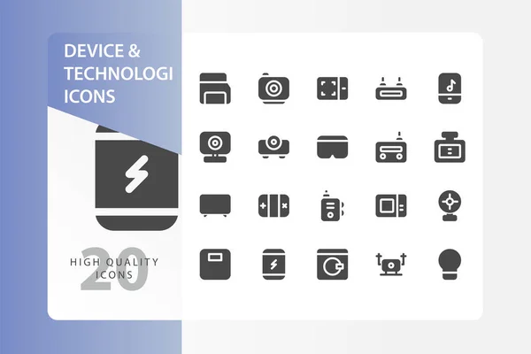 Cihaz ve Teknoloji simgesi paketi beyaz arkaplanda izole edildi. Web sitesi tasarımın için, logo, uygulama, UI. Vektör grafik çizimi ve düzenlenebilir felç. EPS 10.