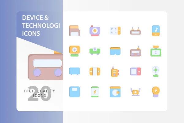 Paquete Iconos Dispositivos Tecnologías Aislado Sobre Fondo Blanco Para Diseño — Vector de stock
