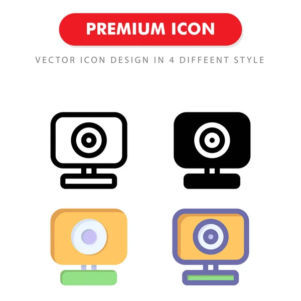 Webcam Icon Pack Isoliert Auf Weißem Hintergrund Für Ihr Websitedesign — Stockvektor