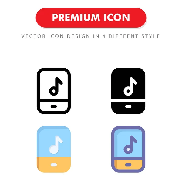 Music Player Icon Pack Isoliert Auf Weißem Hintergrund Für Ihr — Stockvektor