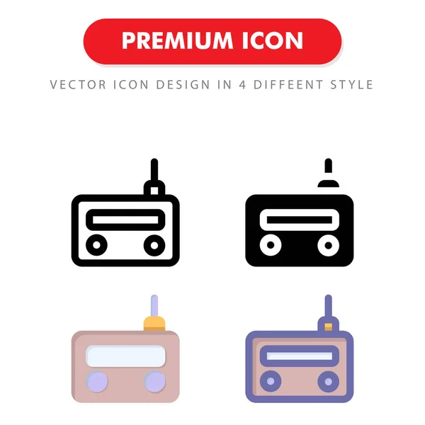 Radio Icon Pack Isoliert Auf Weißem Hintergrund Für Ihr Websitedesign — Stockvektor