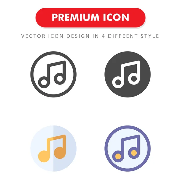 Music Icon Pack Isolated White Background Your Web Site Design — Stock Vector