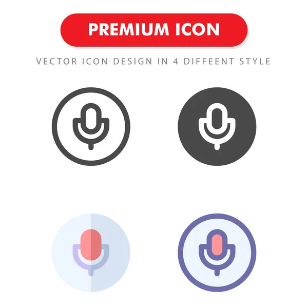 Mikrofon Icon Pack Isoliert Auf Weißem Hintergrund Für Ihr Websitedesign — Stockvektor