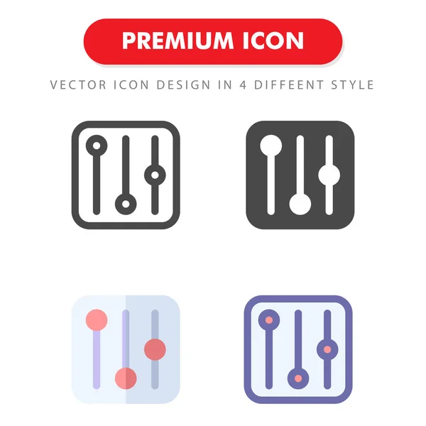 Equalizer Icon Pack Isoliert Auf Weißem Hintergrund Für Ihr Websitedesign — Stockvektor