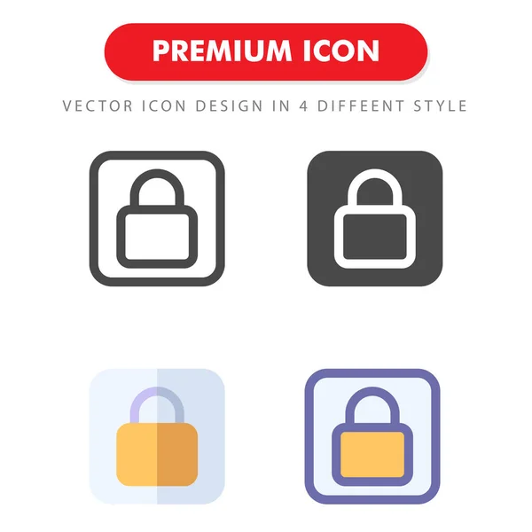 Lock Icon Pack Isoliert Auf Weißem Hintergrund Für Ihr Websitedesign — Stockvektor