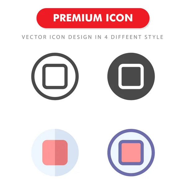 Stop Icon Pack Isoliert Auf Weißem Hintergrund Für Ihr Websitedesign — Stockvektor