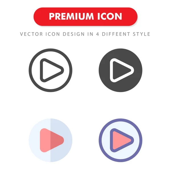 Play Icon Pack Isoliert Auf Weißem Hintergrund Für Ihr Websitedesign — Stockvektor