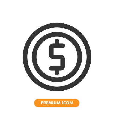 Bozuk para simgesi beyaz arkaplanda izole edildi. Web sitesi tasarımın için, logo, uygulama, UI. Vektör grafik çizimi ve düzenlenebilir felç. EPS 10.