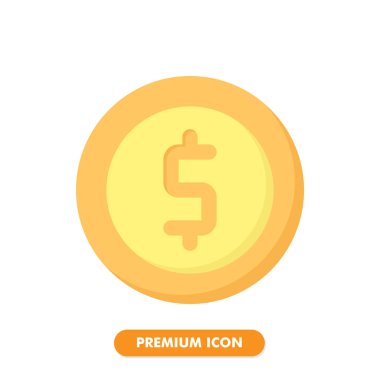 Bozuk para simgesi beyaz arkaplanda izole edildi. Web sitesi tasarımın için, logo, uygulama, UI. Vektör grafik çizimi ve düzenlenebilir felç. EPS 10.