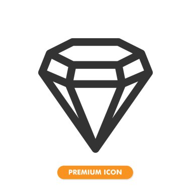 Beyaz arkaplanda elmas simgesi izole edildi. Web sitesi tasarımın için, logo, uygulama, UI. Vektör grafik çizimi ve düzenlenebilir felç. EPS 10.