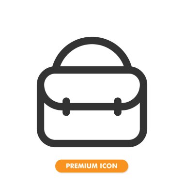 Beyaz arkaplanda izole edilmiş evrak çantası simgesi. Web sitesi tasarımın için, logo, uygulama, UI. Vektör grafik çizimi ve düzenlenebilir felç. EPS 10.